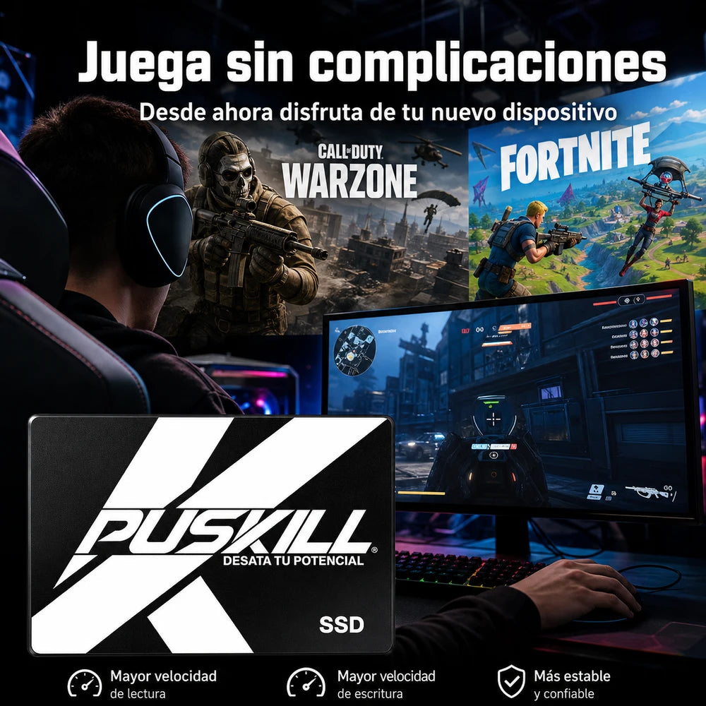 Disco duro estado solido El PUSKILL SSD SATA 3.0 de 256 GB