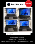 Portatil ASUS Ryzen 5, Memoria 8 GB, Almacenamiento 120 gb SSD y 1.000 Mecanico.