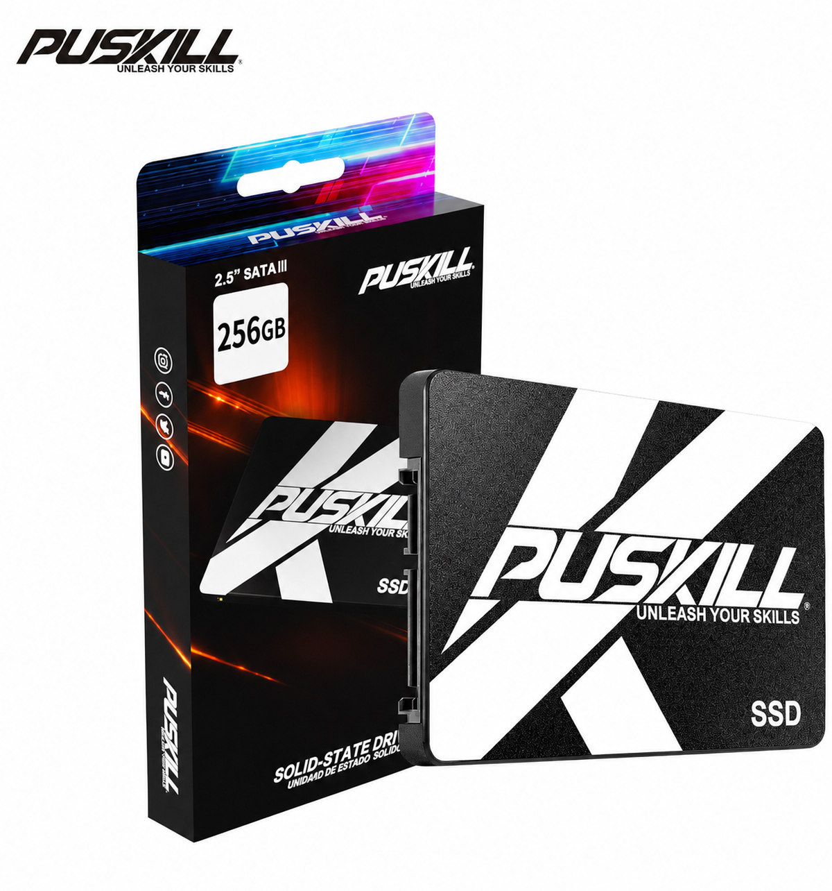 Disco duro estado solido El PUSKILL SSD SATA 3.0 de 256 GB