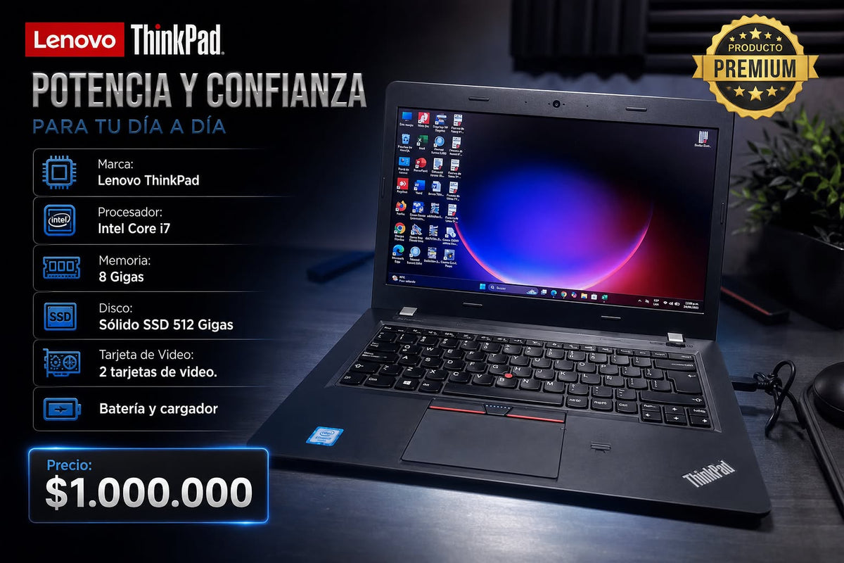 Lenovo Thinkpad Intel Core i7 Doble Tarjeta Gráfica (Usado)